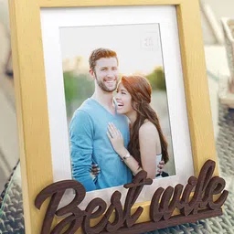 Art Street Beige Solid Best Wife Individual Customized Table Photo Frame-image-95