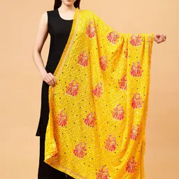 Moda Chales Ethnic Motifs Embroidered Chiffon Phulkari Dupatta-picture-23