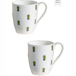 CLAY CRAFT Oxford White & Green Printed Ceramic Glossy Easy To Clean Mug 300ml-10