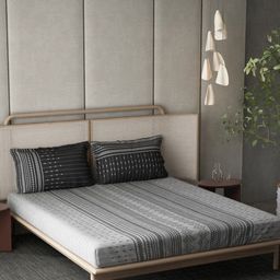 DDecor Live Beautiful Black & Grey 140 TC Cotton King Bedsheet & 2 Pillow Covers-image-40