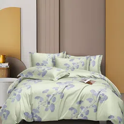 CHHILAKIYA Green Floral 300 TC Queen Bedsheet with 2 Pillow Covers-picture-34