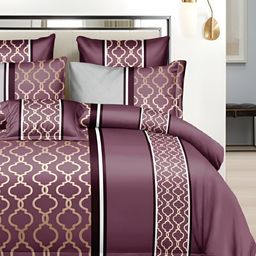 Laying Style Purple Ethnic Print 160 TC Queen Bedsheet Set-9