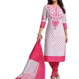 MIRAAN Ethnic Motifs Printed Pure Cotton Unstitched Dress Material-image-0