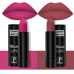 PERPAA Set Of 2 Creamy Matte Long-Stay Lipstick - Dusky Maroon 71 & Pink Fusion 110-image-87