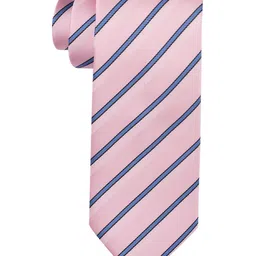 The Tie Hub Men Pink & Blue Striped Ascot Tie-picture-11