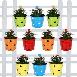 TRUSTBASKET Set Of 10 Printed Railing Planters image 1