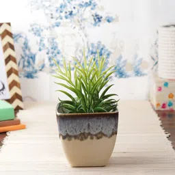 VarEesha Set Of 2 Off-White & Brown Handmade Ceramic Planters-30