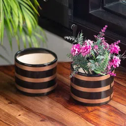 Exclusive Lane Set Of 2  Mud Wells Ceramic Table Planters-18