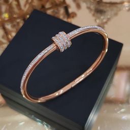 Designs & You Women Rose Gold-Plated American Diamond Bangle-Style Bracelet-56