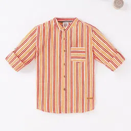 Ed-a-Mamma Boys Cotton Sustainable Striped Casual Shirt-39