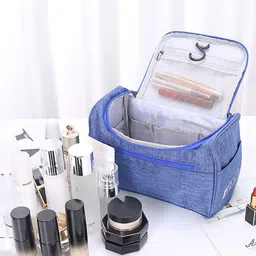 Awestuffs Blue Hanging Water Resistant with Mesh Pockets Travel Toiletry Kit-26