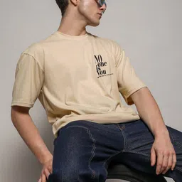 MISCHIEF MONKEY Printed Round Neck Oversized T-shirt-image-67