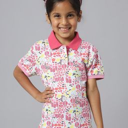 Beverly Hills Polo Club Girls Floral Printed Polo Collar T-shirt-image-32