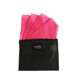 Alvaro Castagnino Men Pink Solid Pocket Square-picture-39