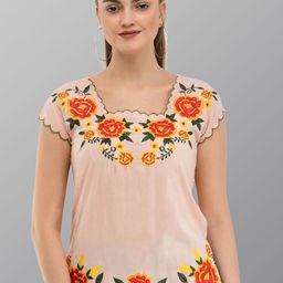 TAARAA Floral Embroidered Square Neck Regular Top-picture-14