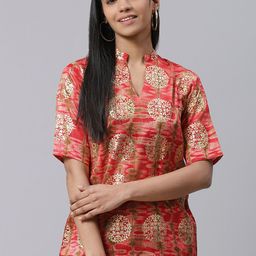 Ives Floral Print Mandarin Collar Top-image-24