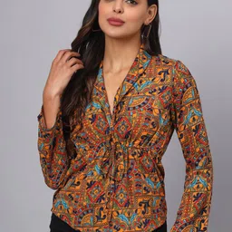 BRINNS Abstract Printed V-Neck Top-picture-30