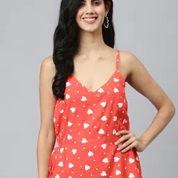 FLAMBOYANT Women Red Print Top-image-6