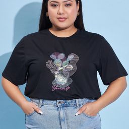 AUSTIVO Plus Size Abstract Printed Sequinned Top-image-25