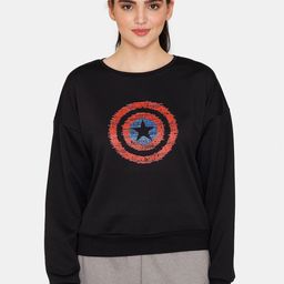 Zelocity by Zivame Graphic Captain American Printed Round Neck Sweatshirt-image-37