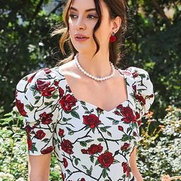 Dream Beauty Fashion Floral Printed Sweetheart Neck Top-picture-31
