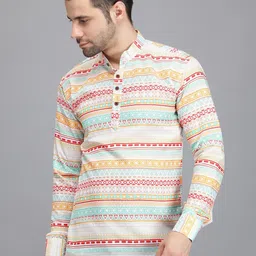 Bought First Geometric Printed Pure Cotton Kurta-picture-23