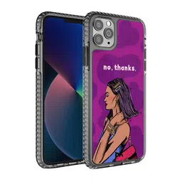 DailyObjects Purple & Black Printed No thanks Stride 2.0 iPhone 11 Pro Phone Back Case-51
