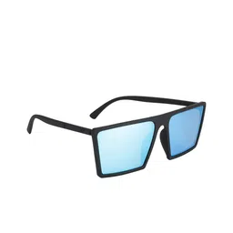Mast & Harbour Unisex Blue Lens & Black Square Sunglasses with UV Protected Lens-47