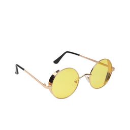 CRIBA Unisex Yellow Lens & Gold-Toned Round Sunglasses with UV Protected Lens-27