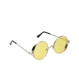 GARTH Unisex Yellow Lens & Gold-Toned Round Sunglasses with UV Protected Lens-image-42