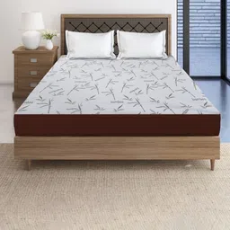 SOKNACK White & Grey Printed Quilted Fitted King Size Mattress Protector-image-58