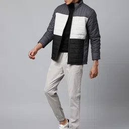 Dennis Lingo Men Grey White Colourblocked Insulator Outdoor Puffer Jacket-picture-21