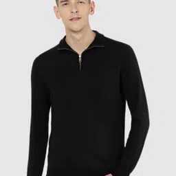 Celio Men Black Pullover with Zip Detail-picture-36