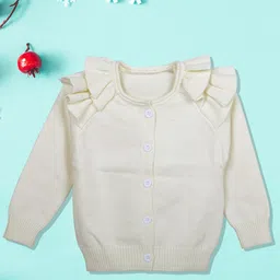 Baby Moo Girls Off White Cotton Pullover Sweater-23
