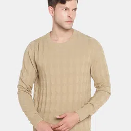 Blackberrys Men Beige Cable Knit Pullover-picture-15