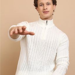 HIGHLANDER Cable Knit Self Design Acrylic Pullover-image-102