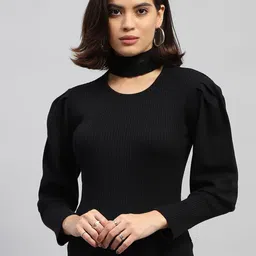 Monte Carlo Women Ribbed Woollen Pullover-image-67