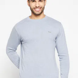 Duke Men Blue Solid Long Sleeves Pullover-picture-48