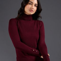 20Dresses Wine Round Neck Pullover Sweaters-image-39