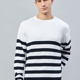 Club York Striped Cotton Pullover Sweaters-image-99