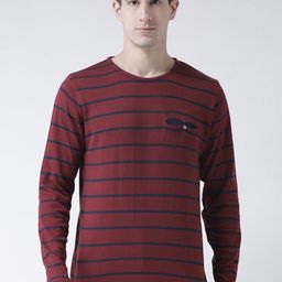 Club York Men Maroon & Blue Striped Pullover-picture-53