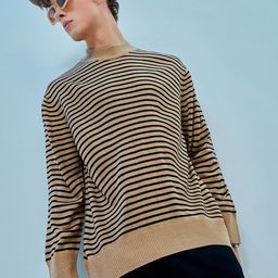 Bewakoof Striped Acrylic Oversized Pullover-image-55
