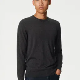 Marks & Spencer Round Neck Woollen Pullover Sweater-picture-29