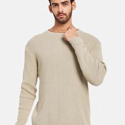 METTLE Self Design Round Neck Cotton Pullover-image-99