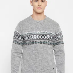 Duke Men Grey & Black Printed Pullover-picture-14