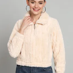 BROOWL Mock Collar Woollen Crop Sweater-picture-42