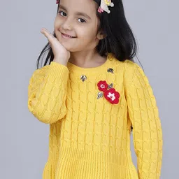 JoE Hazel Girls Cable Knit Acrylic Pullover-image-77