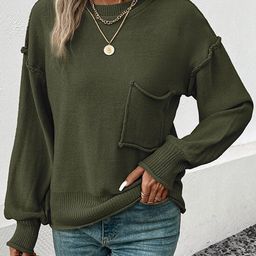 StyleCast Green Long Sleeves Acrylic Pullover-image-58