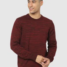 Celio Men Maroon Printed Regular Fit Sweater-image-80