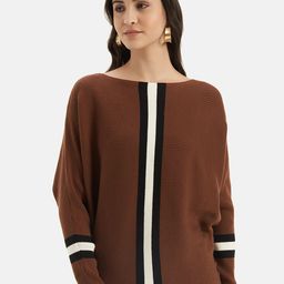 Kazo Striped Boat Neck Long Sleeves Pullover Sweater-image-39